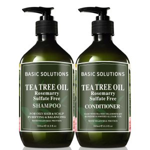 BASIC SOLUTIONS TEA TREE OIL SHAMPOO & CONDITIONER 16.9 fl.oz. / 500ml