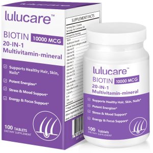 lulucare biotin 20 in1 multivitamin mineral 100 Tablets